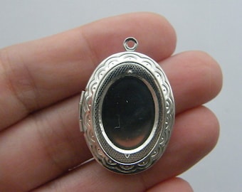 1 Locket pendant 34 x 24mm silver plated