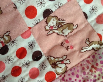 Baby Quilt, Girl, Crib, Pinks