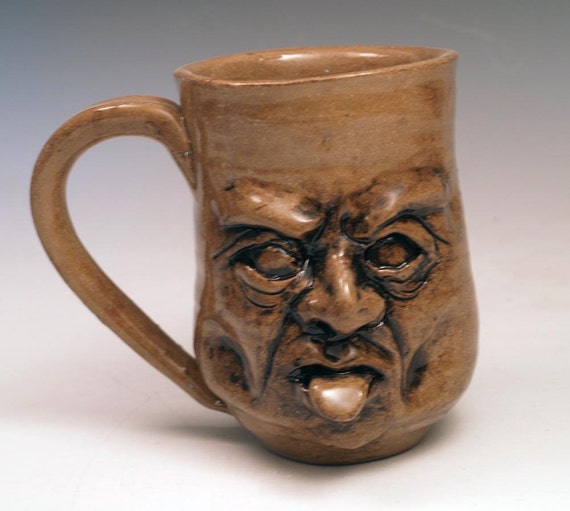 Funny Face Mug Handmade Stoneware