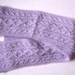 Women cable pattern scarf Lavender color Hand knitted Ready to ship