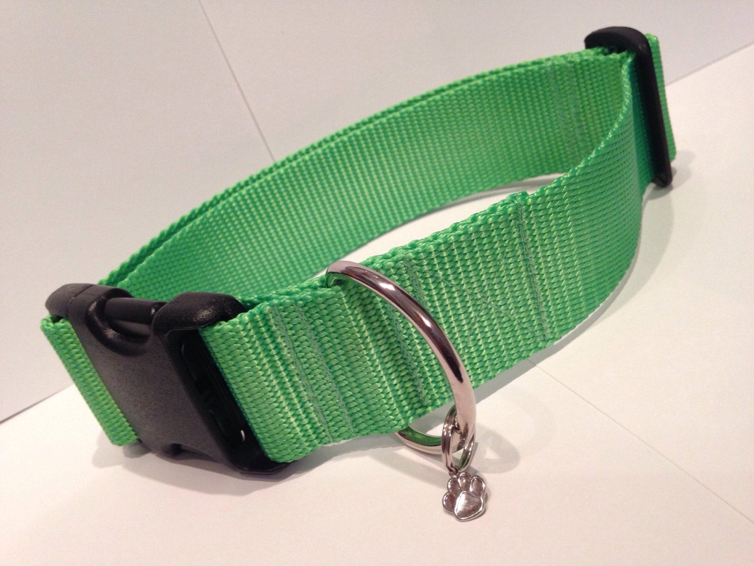 LARGE 1 1/2 Simply Lime Green dog collar