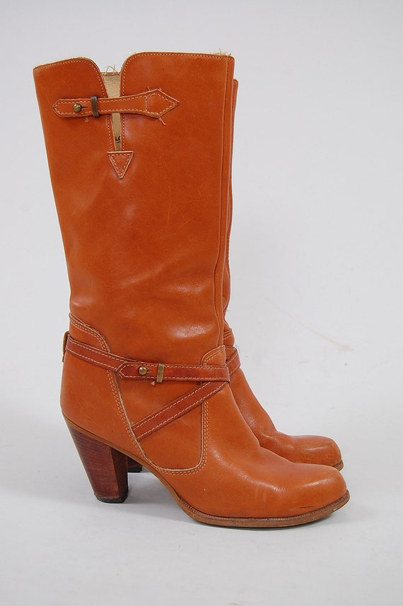 Vintage 70s caramel leather ZODIAC boots / by digvintageclothing