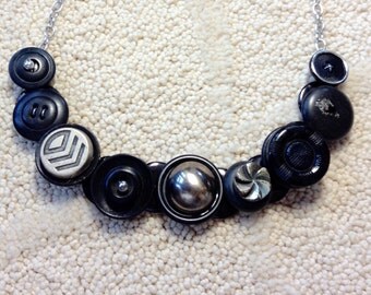 SALE, Industrial Style button necklace