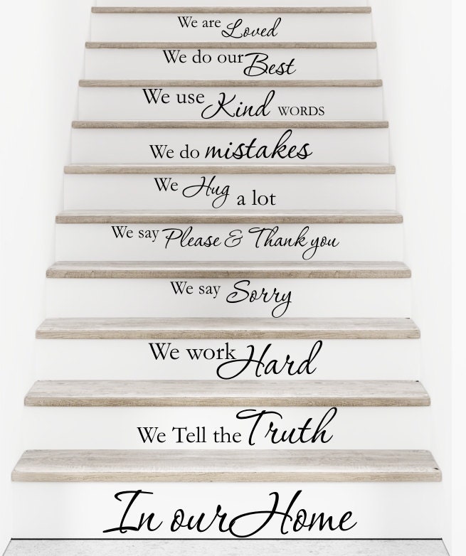Vinyl wall decal In our home staircase stairway stairs by raaa100