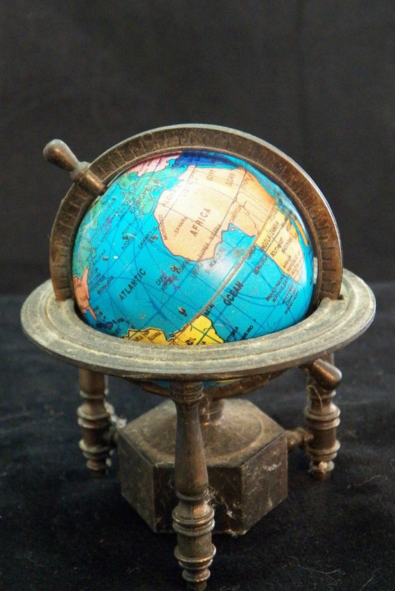 Vintage Die Cast Globe Pencil Sharpener 1970s World