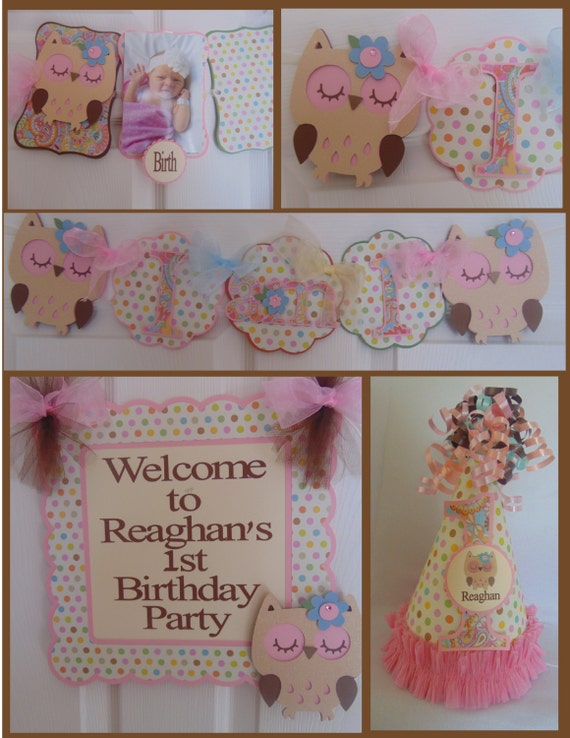 Vintage Owl-1st Birthday Sweet Celebration Party Package Il_570xn