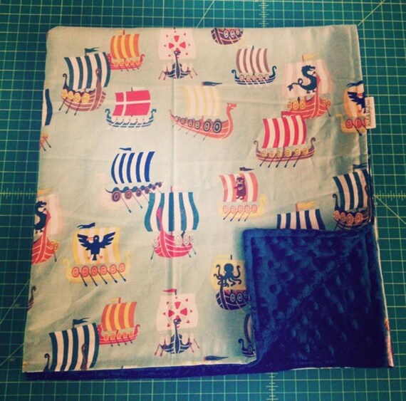 Viking Baby Blanket Minky Blanket Nautical Baby by WatchMyDive