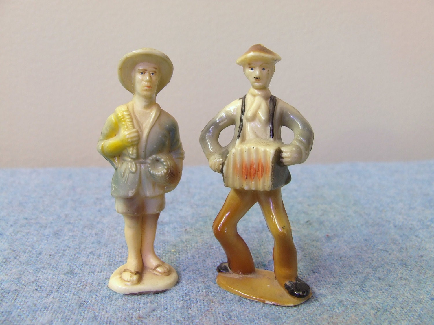 Pair of Marx Toys Civilian Figurines Hong Kong Plastic
