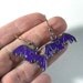 Purple Bat Earrings - Halloween Earrings - Bat Earrings - Womens Jewelry