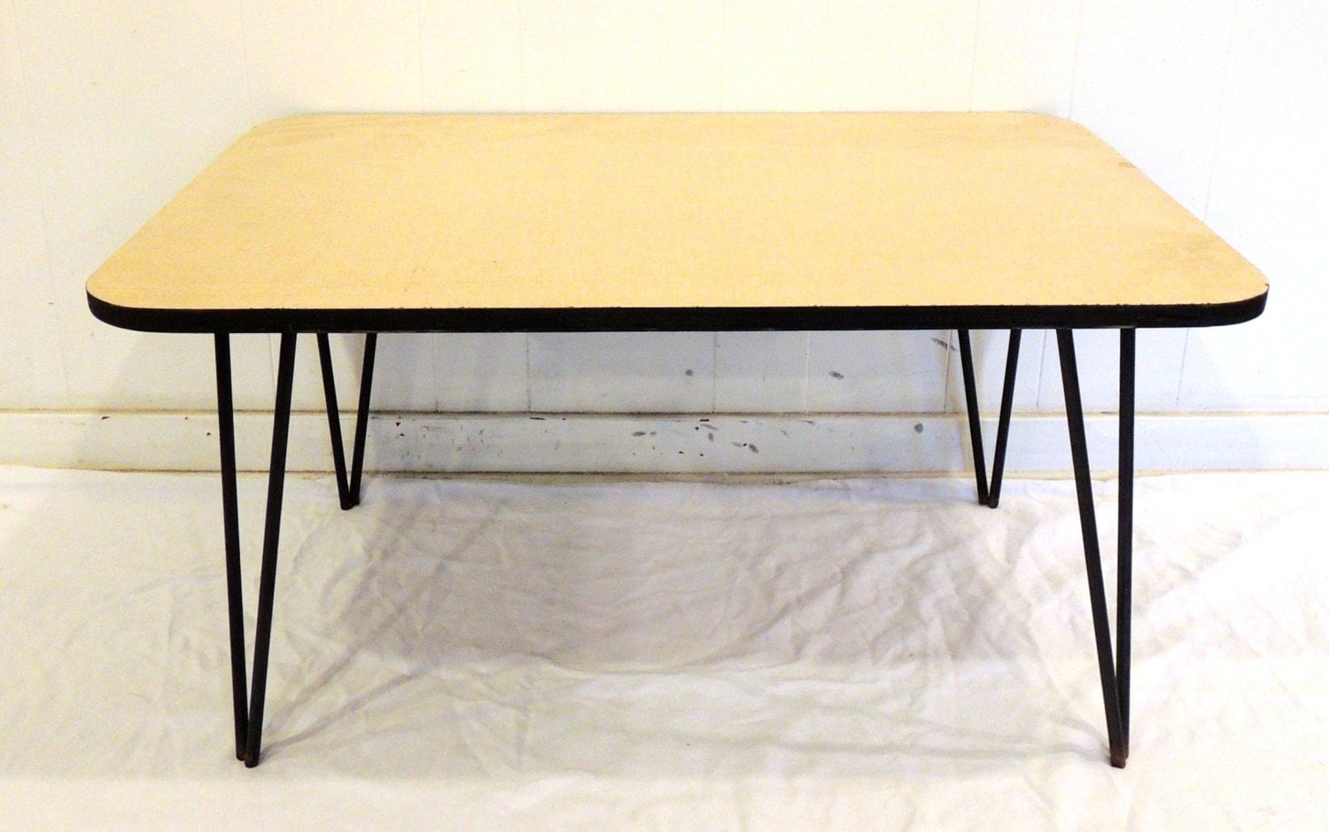 vintage hairpin leg table 1950s mid century atomic cocktail table