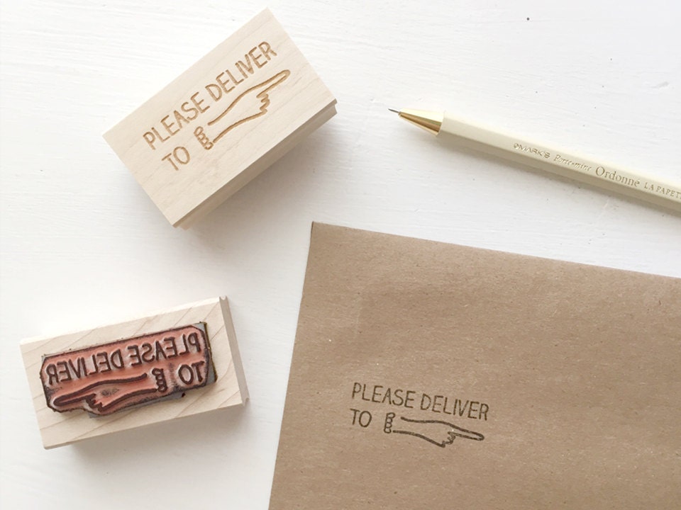 Please Deliver To Rubber Stamp from msmatilda on Etsy Studio