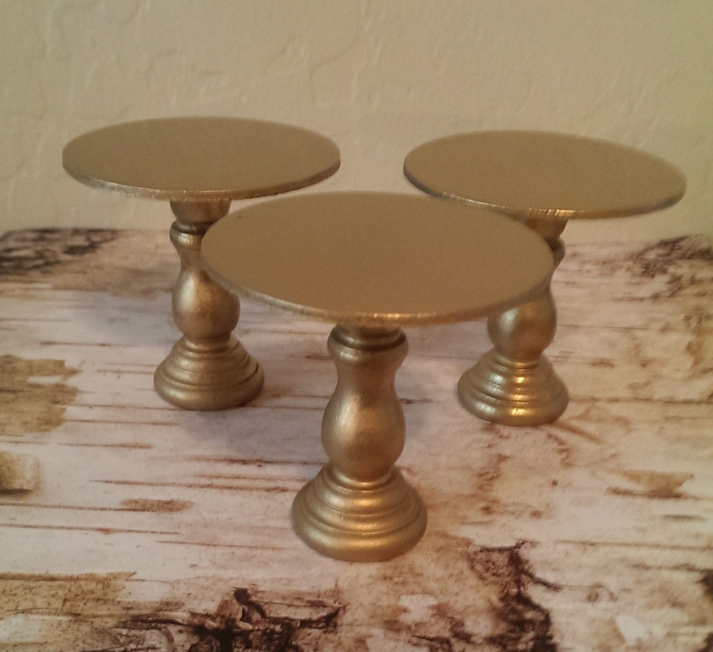 Gold Mini Cupcake Stands Set of 3 by PrettyPartyDetails on Etsy
