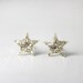 tiny star post earrings - glitter resin earrings on sterling silver posts