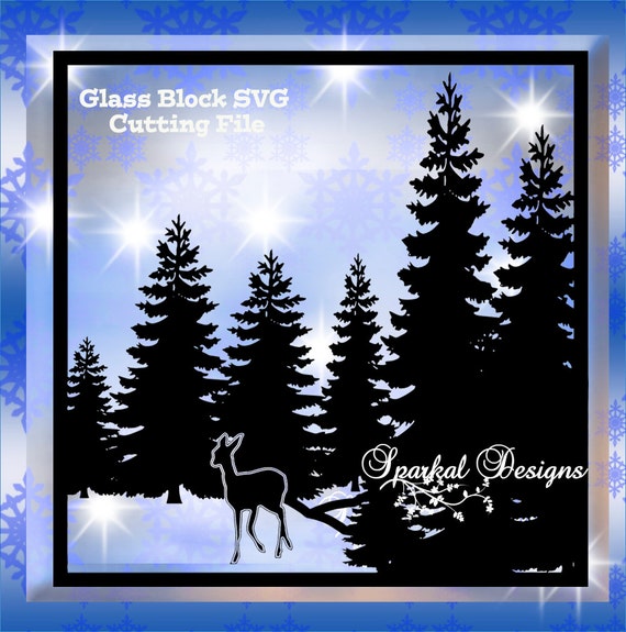 Download Items similar to Christmas Winter Scene SVG Cut File Great for Glass Block Deer Silhouette ...