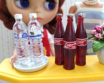 Miniature Beverage Drinks Bottle Fizzy Soft Drink - Mineral water / Soda, 1:6 scale Playscale Fake Food DIY Craft Food Jewelry Charms