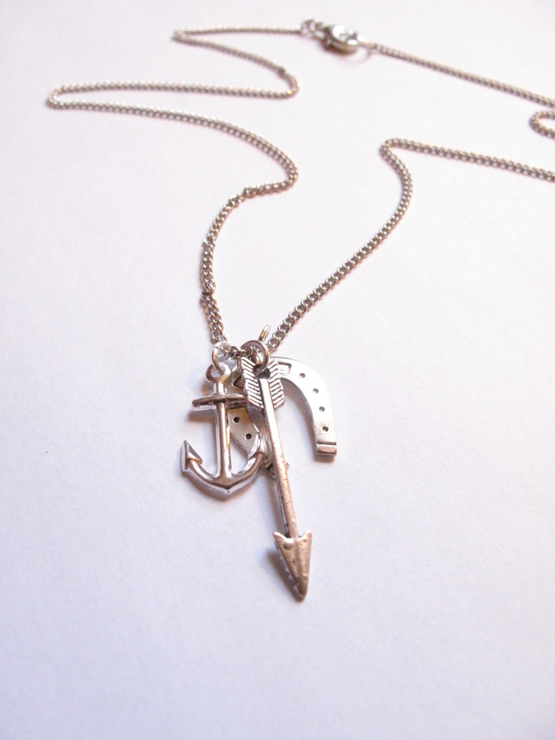 Lucky Traveler Necklace // Arrow // Horseshoe // by FierceDeer