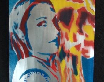 The Happy One's Tattoo - 4x6 inch painted aluminum