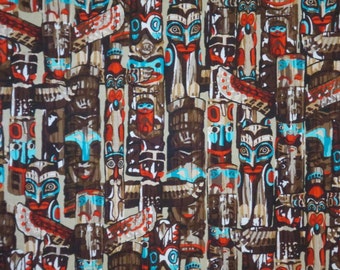 SPECIAL--Totem Print Pure Cotton Fabric from Benartex--One Yard