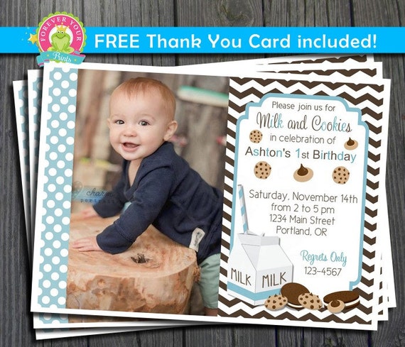 Milk and Cookies Invitation / Milk and Cookies Party / Milk and Cookies Birthday / Cookie Party Il_570xn