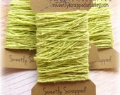GREEN TWEED Twine .... 10 Yards, Baker's Twine Style, Lime, Citrus, Bright, Spring, Cheerful