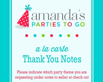 Thank You Note Printable | A la Carte Party Single | Amanda's Parties To Go
