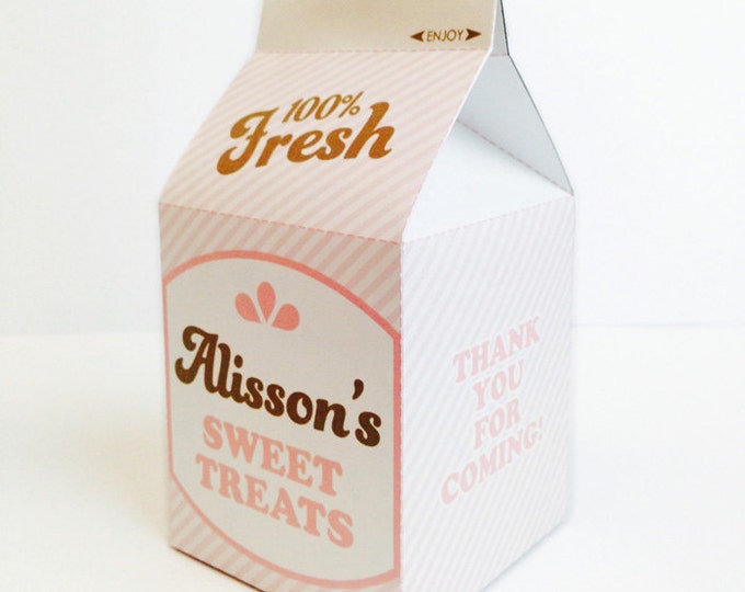 Vintage Retro Milk and Cookies Printable Milk Carton Favor Box