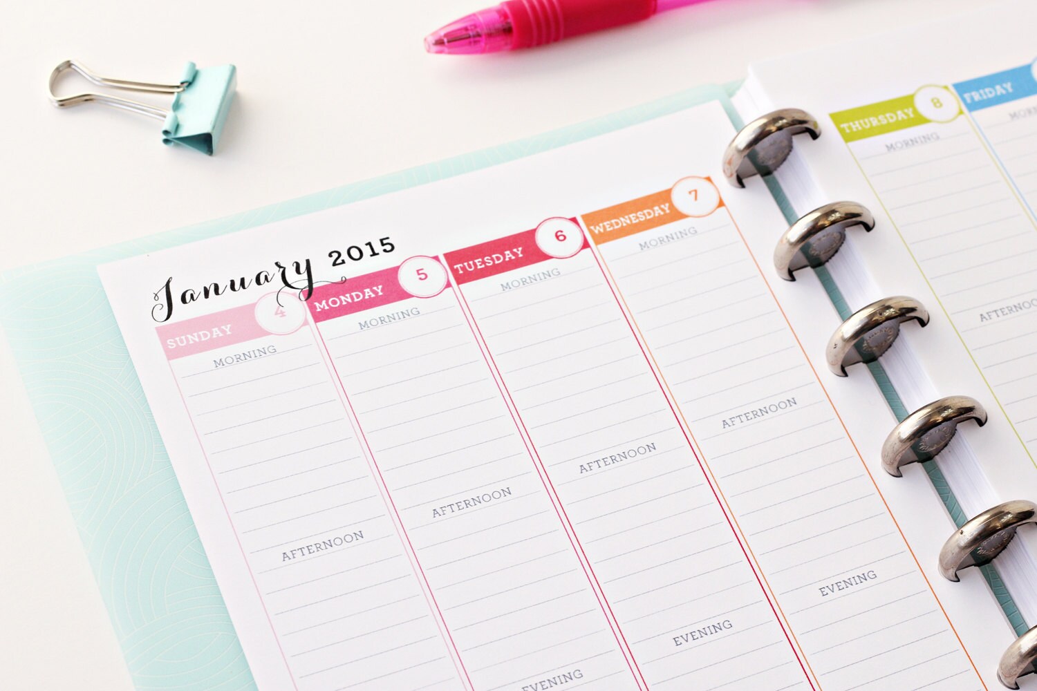 2015 half page planner weekly format morning by 505design on etsy