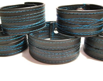 Summer Sale! 15% off - Turquoise Thin Bike Tube Cuff Recycled Teal Aqua