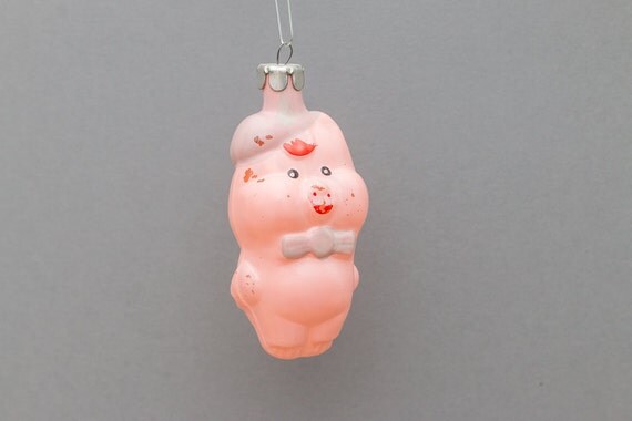 pink pig christmas tree glass ornament soviet by lyalechka pink pig christmas tree glass ornament soviet by lyalechka