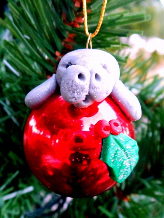 manatee polymer clay christmas ornament manatee polymer clay christmas ornament