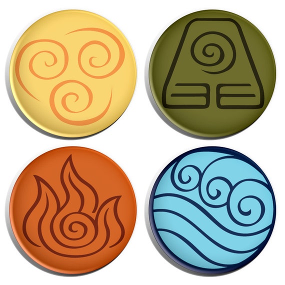 Avatar Elements Button Badges 4 Pack by ButtonPinBee on Etsy