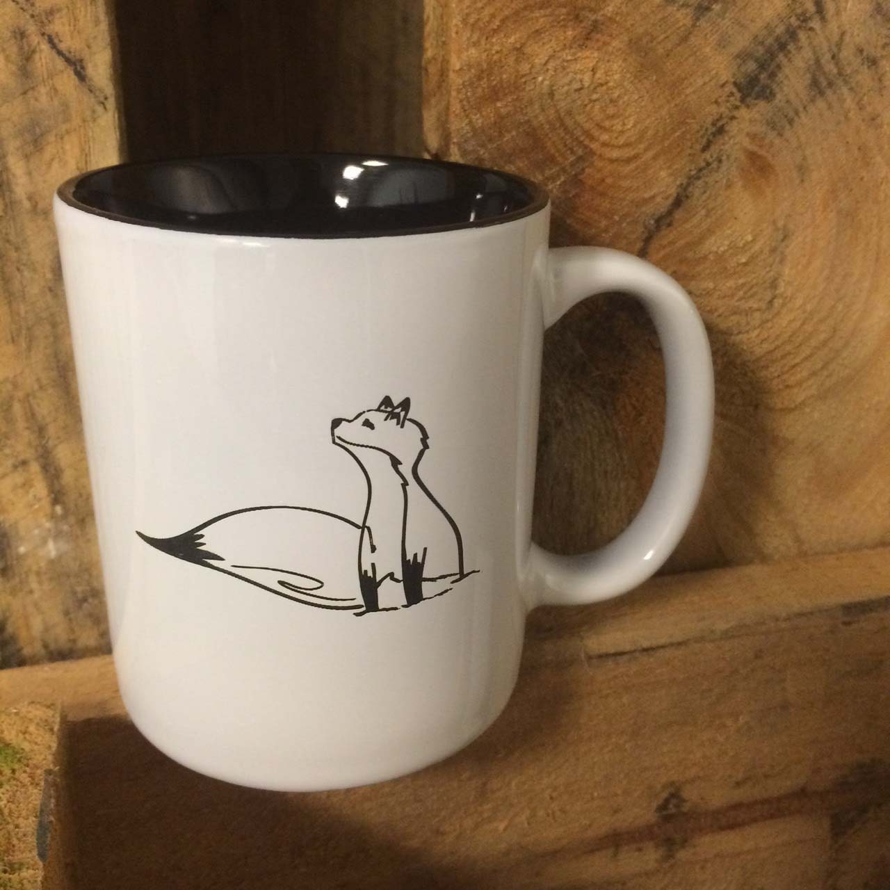 Ceramic FOX coffee mug Laser Engraved 11 oz. by MonizMischief