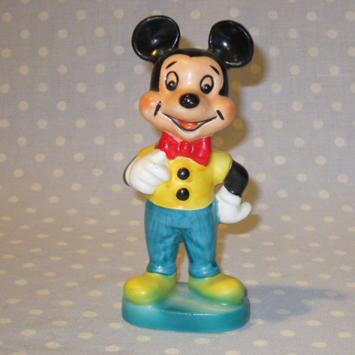 Vintage 1960s Mickey Mouse Ceramic Figurine Walt by PeaPickins