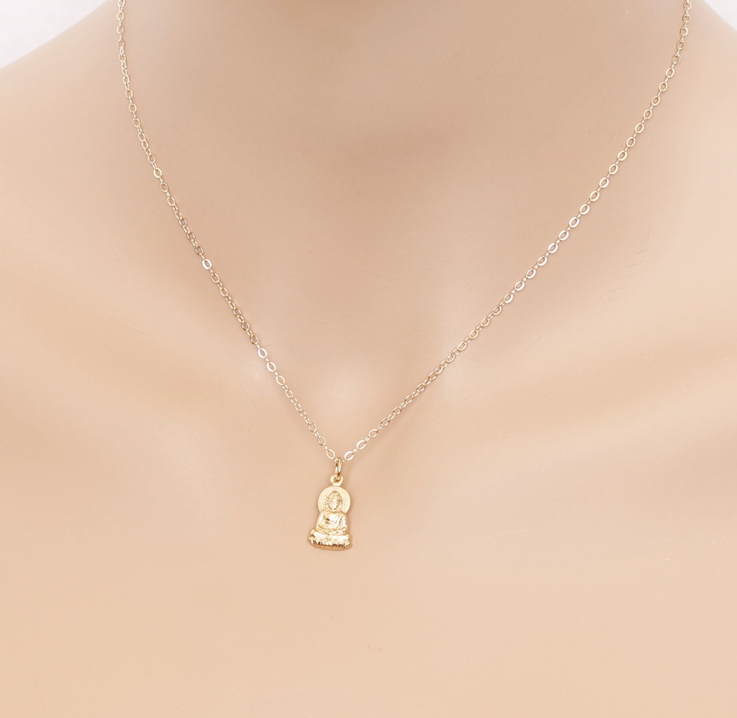 Buddha Necklace Gold Buddha Boho Jewelry Buddha Pendant