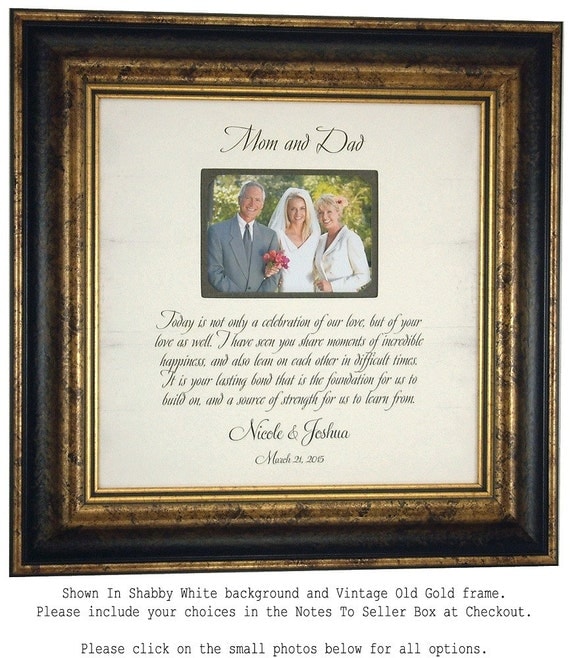 Wedding Photo Frame Parents of the Bride by PhotoFrameOriginals
