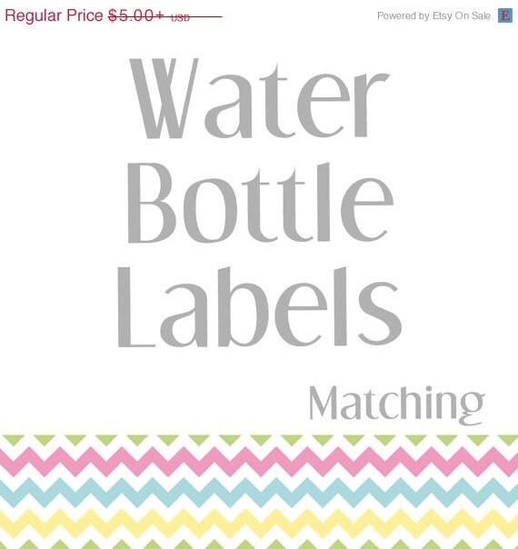 ON SALE Matching Water Bottle Labels Il_570xn