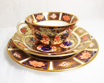 Vintage Royal Crown Derby - Old Imari - Teacup Trio Collectors Set 6149