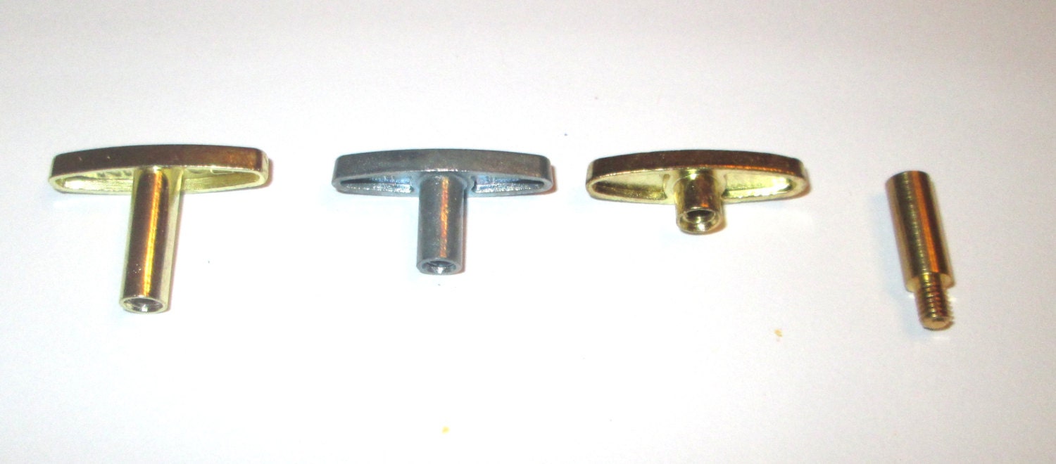 Music Box Winding Key Set, 3 Assorted Sizes and Key Extender from