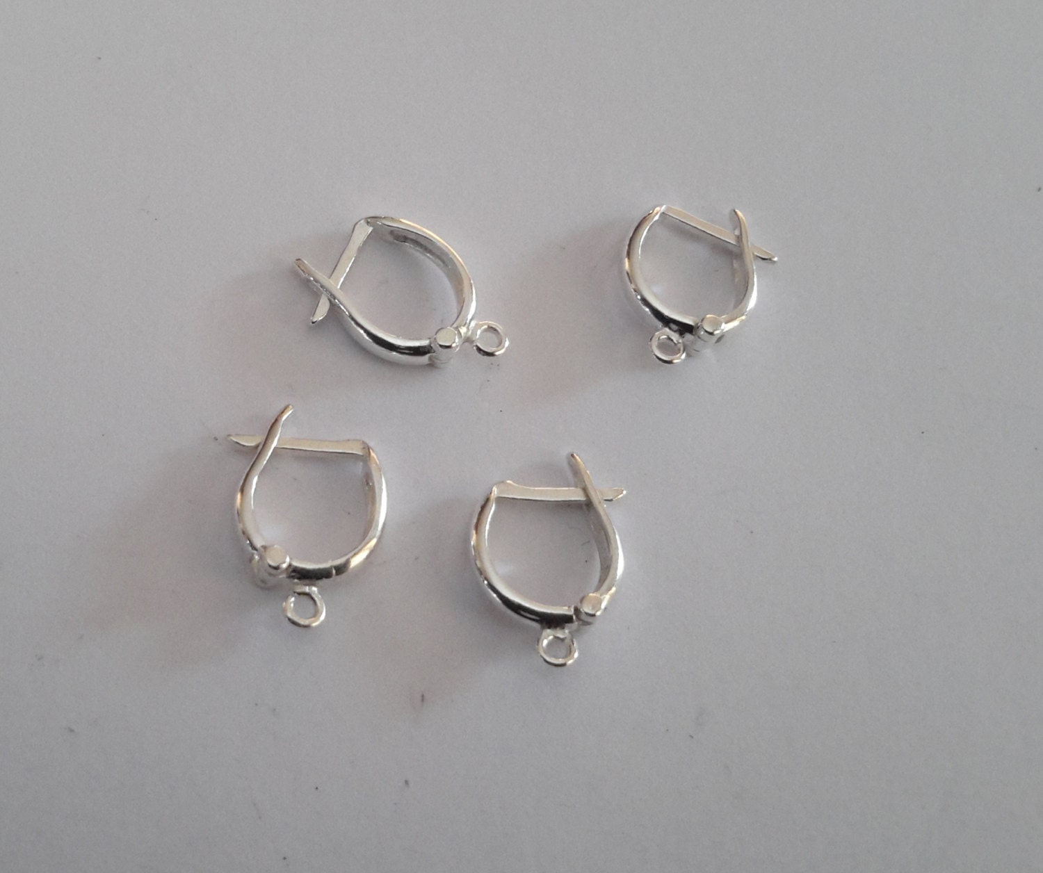 4 Sterling Silver 925 Lever Back Hoop Earrings with hook