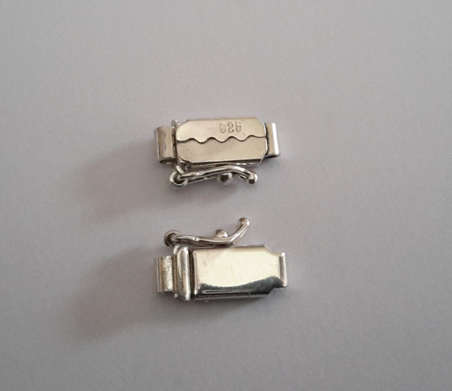 2 Sterling Silver 925 Rectangular Box Clasp With Security