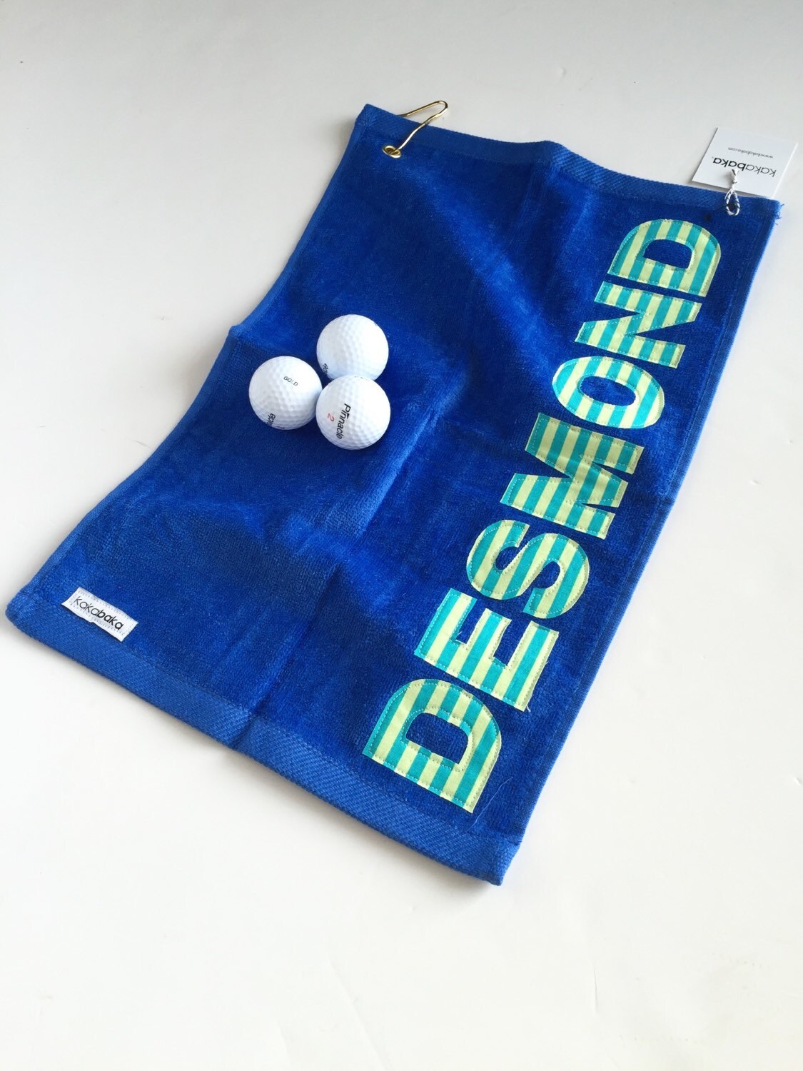 Personalized Youth Golf Towel Blue Kids Golf Towel for Girls