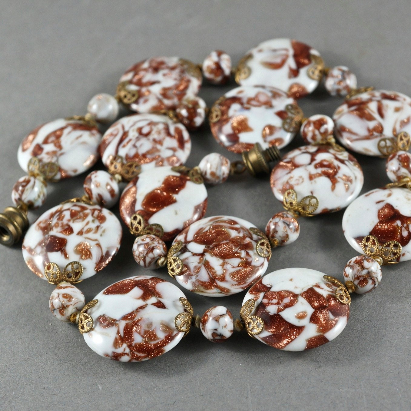 VINTAGE VENETIAN Glass Bead Necklace for by PartsForYou on Etsy