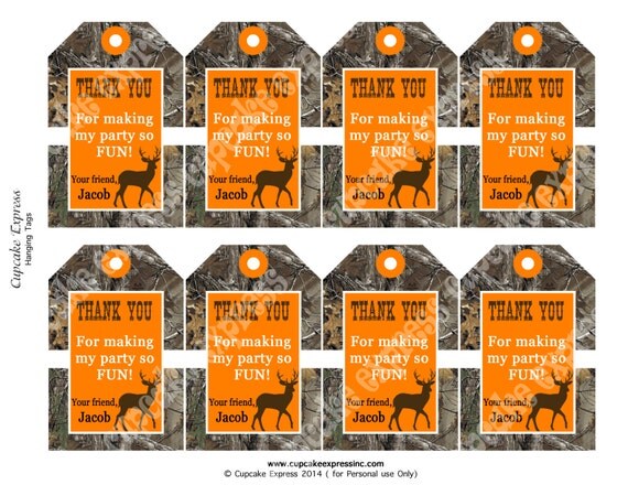 Printable Hunting Tags | diy camo boy hunting birthday party printable by Printable Hunting Tags | diy camo boy hunting birthday party printable by