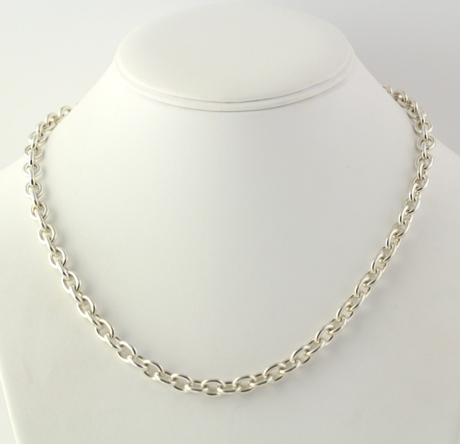 Chunky Cable Chain Necklace – Sterling Silver 925 Women’s 18″ Polished ...