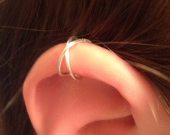Criss Cross Ear Cuff - X ear cuff - twisted ear cuff - ear cuffs - double ear cuff - earcuff -