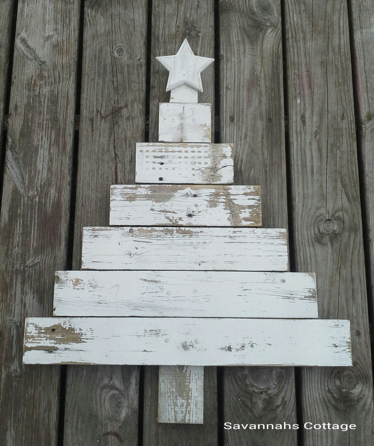 Wooden Tree Christmas Tree White tree by SavannahsCottage on Etsy