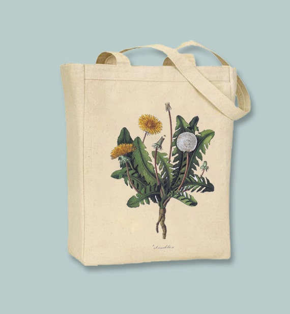 Beautiful Vintage Dandelion Canvas Tote - selection of sizes available