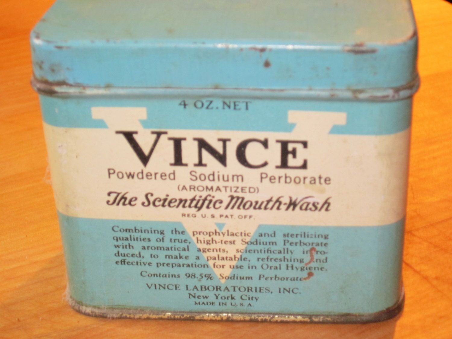 Vintage Vince Mouthwash Tin