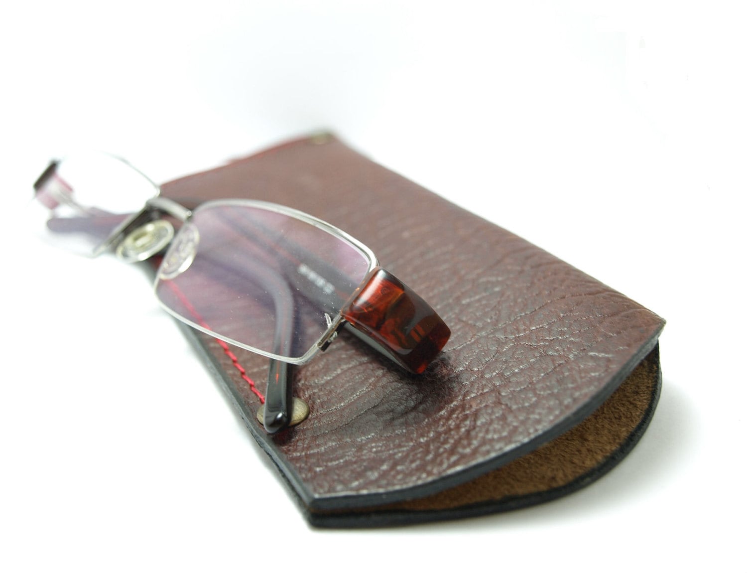 Eyeglasses sleeve holder Reading glass covers in dark brown