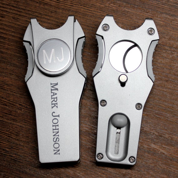 5 in 1 Cigar Cutter with Divot Repair Tool in Silver